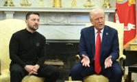 Le président ukrainien Volodymyr Zelensky et son homologue américain Donald Trump à la Maison Blanche, le 28 février 2025 ( AFP / SAUL LOEB )