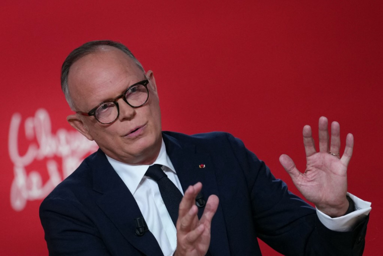Edouard Philippe, sur le plateau de "L'Heure de vérité", le 8 octobre 2026 ( AFP / DIMITAR DILKOFF )
