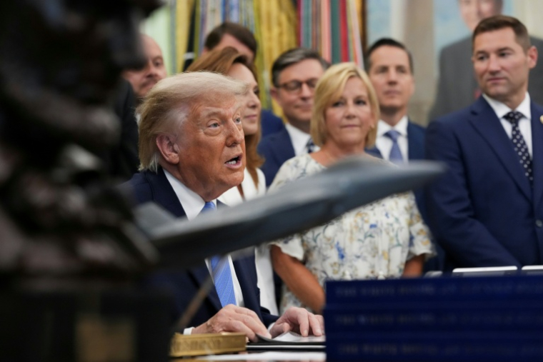 Le président américain Donald Trump durant une cérémonie à la Maison-Blanche, le 10 juin 2026 ( AFP / Ken Cedeno )