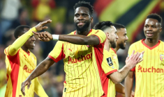 Odsonne Edouard lors de la victoire du RC Lens contre Angers au stade Bollaert en Ligue 1 le 20 mars 2026 ( AFP / Sameer Al-DOUMY )