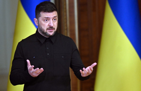 Volodymyr Zelensky, à Kiev, le 13 octobre 2025 ( AFP / SERGEI SUPINSKY )