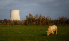 Vue sur l'une des tours de refroidissement de la centrale nucléaire de Saint-Laurent-Des-Eaux à Muides