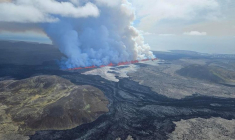 Éruption de volcan sur la péninsule de Reykjanes en Islande