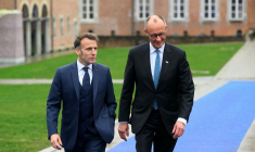 Emmanuel Macron à Alden Biesen, en Belgique, le 12 février 2026. ( AFP / NICOLAS TUCAT )