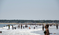 La plage de Old Orchard Beach, dans le Maine (États-Unis), le 22 juillet 2022 ( AFP / JOSEPH PREZIOSO )