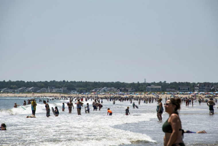 La plage de Old Orchard Beach, dans le Maine (États-Unis), le 22 juillet 2022 ( AFP / JOSEPH PREZIOSO )