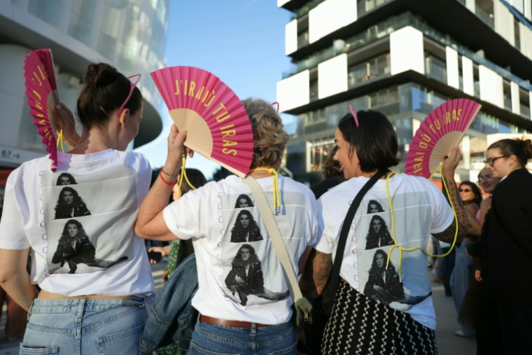 Des fans de Céline Dion arrivent devant la salle de concert, à Nanterre, le 12 septembre 2026 ( AFP / Thomas SAMSON )