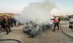 Gaza: un véhicule en feu après l'annonce de la mort d'un journaliste dans une frappe