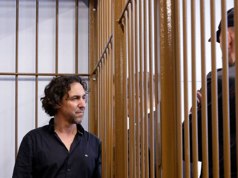 Le chercheur français Laurent Vinatier, arrêté en Russie, lors d'une audience au tribunal à Moscou