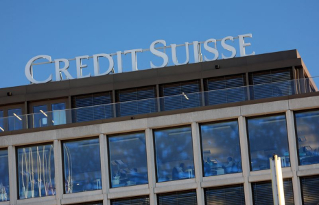 Le logo de la banque Credit Suisse à Genève