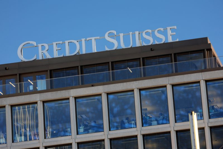 Le logo de la banque Credit Suisse à Genève