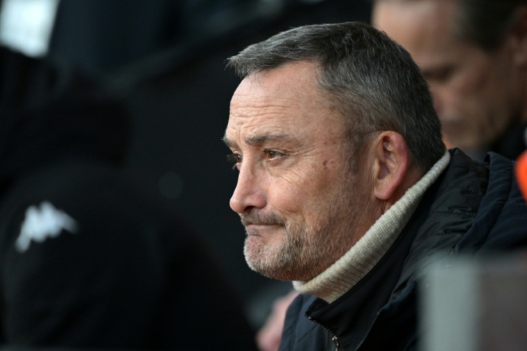 L'entraîneur de l'OGC Nice, Franck Haise, lors d'un match de Ligue 1 à Lorient, le 30 novembre 2025 ( AFP / Damien Meyer )
