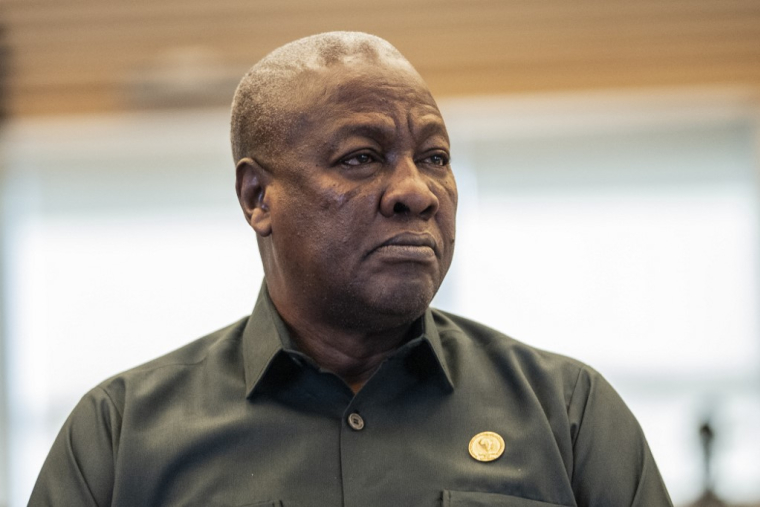 Le président du Ghana, John Mahama, à Addis Abeba, le 16 février 2025 ( AFP / AMANUEL SILESHI )