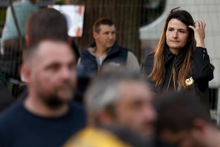 Karine Duc, coprésidente de la Coordination rurale (CR, à Agen le 14 mai 2025. ( AFP / ROMAIN PERROCHEAU )