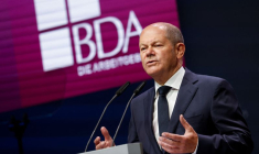 Olaf Scholz lors de la Journée du patronat allemand de la Confédération des associations patronales allemandes (BDA) à Berlin