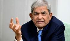 Mirza Fakhrul Islam Alamgir, lors d'un entretien avec l'AFP, le 21 août 2024 à Dacca ( AFP / Munir UZ ZAMAN )