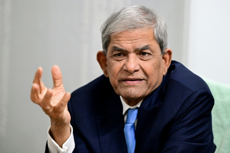 Mirza Fakhrul Islam Alamgir, lors d'un entretien avec l'AFP, le 21 août 2024 à Dacca ( AFP / Munir UZ ZAMAN )