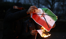 Une manifestation contre le régime iranien à Londres, le 12 janvier 2026 (illustration) ( AFP / HENRY NICHOLLS )
