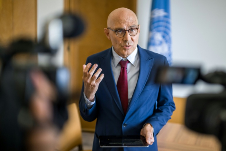 Le Haut-Commissaire des Nations unies aux droits de l'homme, Volker Türk, à Genève, le 16 septembre 2025 ( AFP / Fabrice COFFRINI )