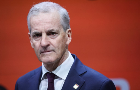 Le Premier ministre norvégien Jonas Gahr Stoere, à Hanovre, le 22 avril 2024 ( AFP / RONNY HARTMANN )
