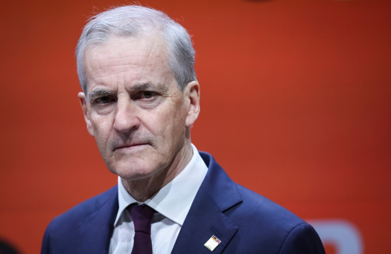Le Premier ministre norvégien Jonas Gahr Stoere, à Hanovre, le 22 avril 2024 ( AFP / RONNY HARTMANN )