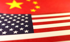 Illustration des drapeaux américain et chinois