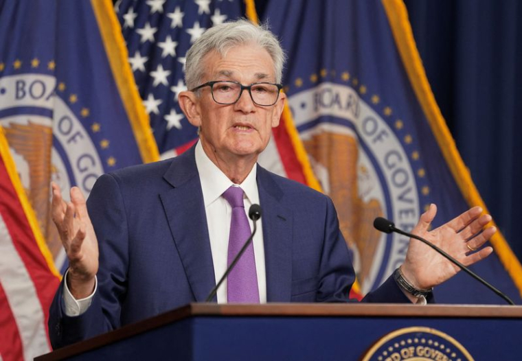 Le président de la Fed, M. Powell, s'exprime lors d'une conférence de presse à Washington