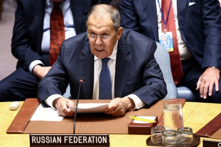Le ministre russe des Affaires étrangères Sergueï Lavrov, le 23 septembre 2026 au Conseil de sécurité de l'ONU ( AFP / CHARLY TRIBALLEAU )