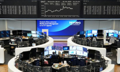 L'indice boursier allemand DAX est affiché à la bourse de Francfort