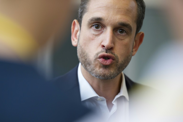 Le secrétaire général du PS, Pierre Jouvet, le 15 juin 2025, à Nancy ( AFP / Jean-Christophe VERHAEGEN )