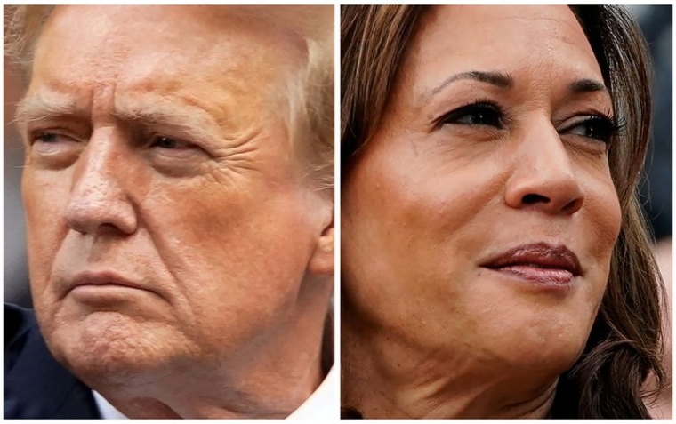 L'ancien président américain Donald Trump et la vice-présidente américaine Kamala Harris