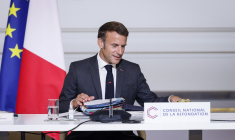 Emmanuel Macron à Paris, le 7 septembre 2023. ( POOL / THOMAS PADILLA )