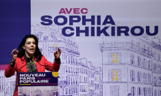 Sophia Chikirou, candidate LFI à la mairie de Paris, ors d'un meeting de campagne au Cirque d'Hiver à Paris, le 30 janvier 2026 ( AFP / STEPHANE DE SAKUTIN )
