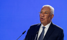 Antonio Costa, le président du Conseil européen, à Kiev le 24 février 2026. ( AFP / TETIANA DZHAFAROVA )