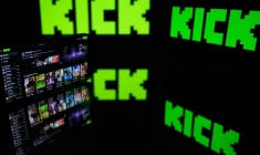 Le logo de la plateforme australienne de streaming en direct Kick, à Toulouse, dans le sud-ouest de la France, le 21 août 2025 ( AFP / Lionel BONAVENTURE )