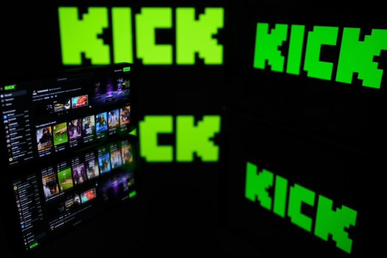 Le logo de la plateforme australienne de streaming en direct Kick, à Toulouse, dans le sud-ouest de la France, le 21 août 2025 ( AFP / Lionel BONAVENTURE )