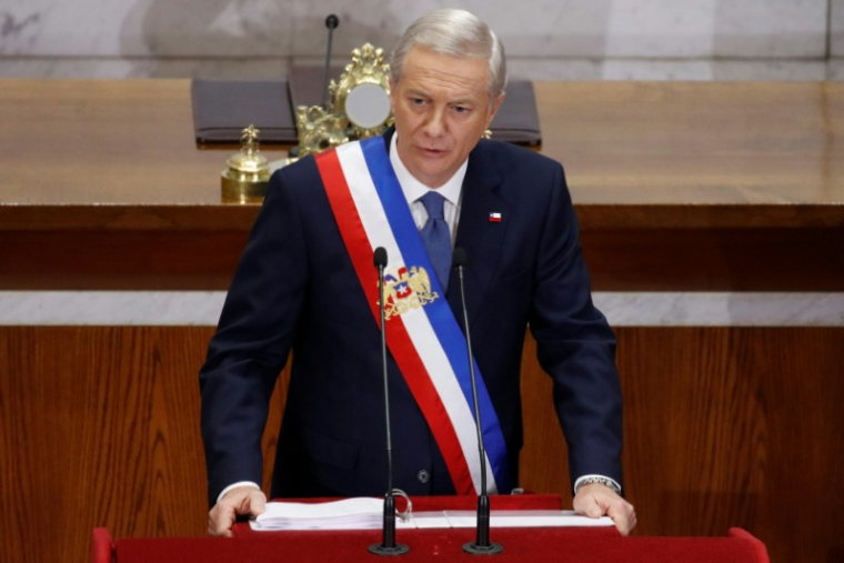 Le président chilien José Antonio Kast prononce son discours annuel devant le Congrès à Valparaiso, au Chili, le 1er juin 2026 ( AFP / Francesco DEGASPERI )