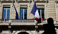 L'entrée du bâtiment de la Banque de France à Paris