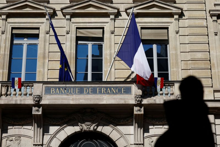 L'entrée du bâtiment de la Banque de France à Paris