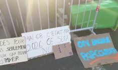 Les lycéens mobilisés devant le lycée Hélène-Boucher à Paris