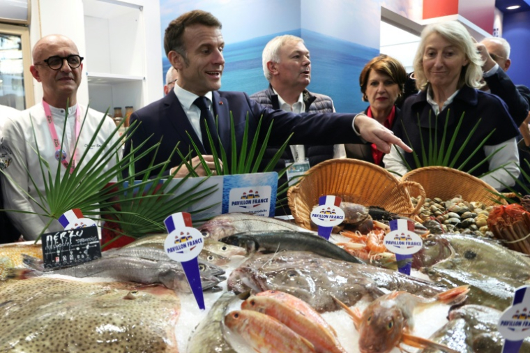 Le président de la République Emmanuel Macron au Salon de l'agriculture le 21 février 2026 ( POOL / Ludovic MARIN )
