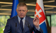 Robert Fico, à Uzhhorod (Ukraine), le 5 septembre 2025 ( AFP / TETIANA DZHAFAROVA )