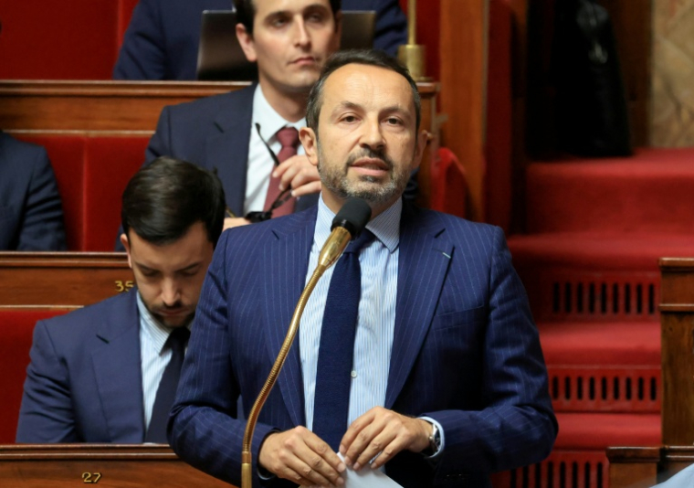 Le vice-président du Rassemblement national et député du Nord, Sébastien Chenu, à l'Assemblée nationale à Paris le 26 mai 2026 ( AFP / Ludovic MARIN )