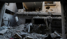 Conséquences d'une frappe israélienne, à Rafah