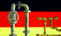 Une illustration d'un gazoduc avec le drapeau allemand