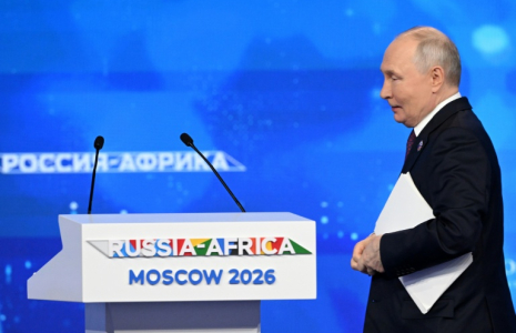 RussLe président russe Vladimir Poutine lors du forum économique et humanitaire Russie-Afrique à Moscou, le 28 octobre 2026 ( POOL / Igor IVANKO )