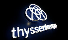 Logo de Thyssenkrupp à l'extérieur d'un bâtiment à Rottweil