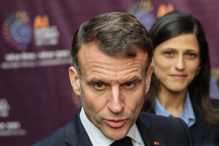 Emmanuel Macron à New Delhi, en Inde, le 19 février 2026. ( AFP / LUDOVIC MARIN )