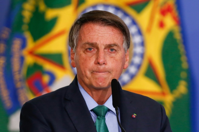 L'ex président brésilien Jair Bolsonaro le 5 août 2021, à Brasilia, au Brésil ( AFP / Sergio Lima )