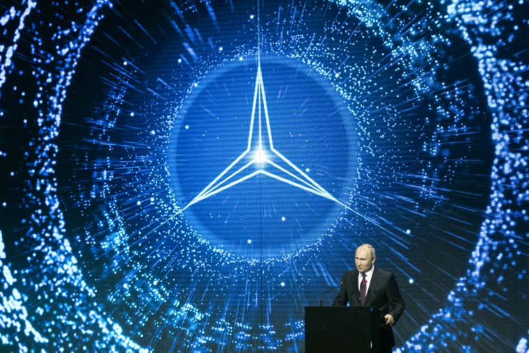 Vladimir Poutine à Moscou en Russie, le 3 avril 2019. ( POOL / PAVEL GOLOVKIN )
